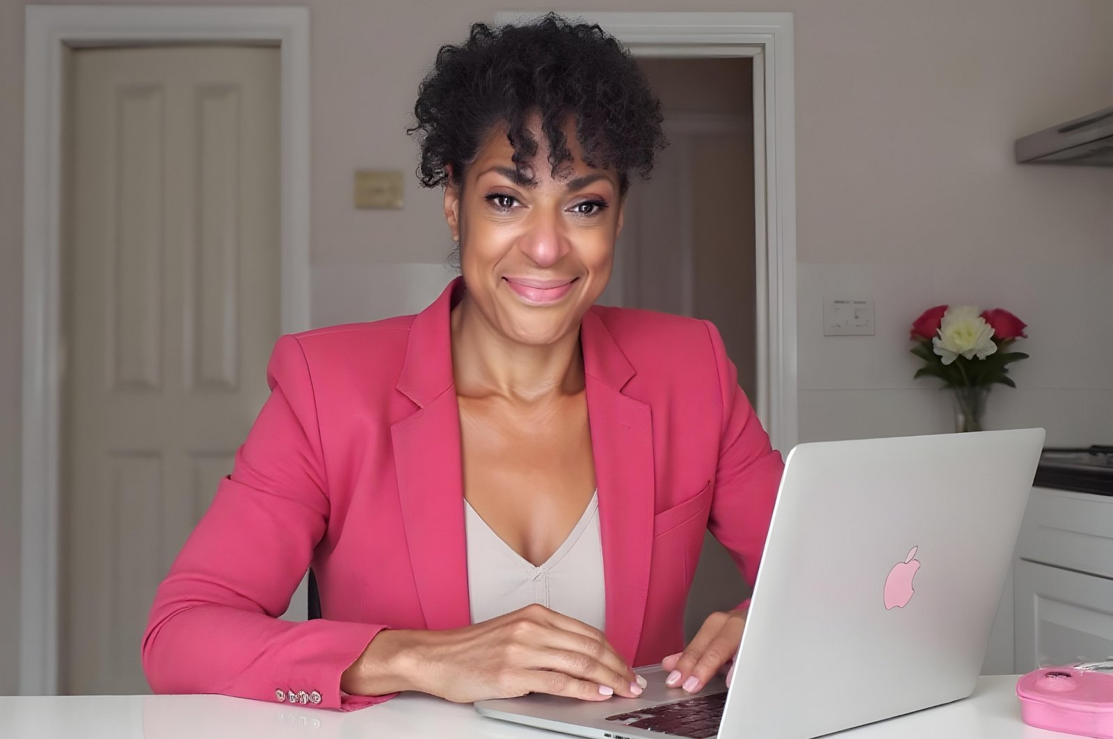 A professional woman smiling, representing a small business owner